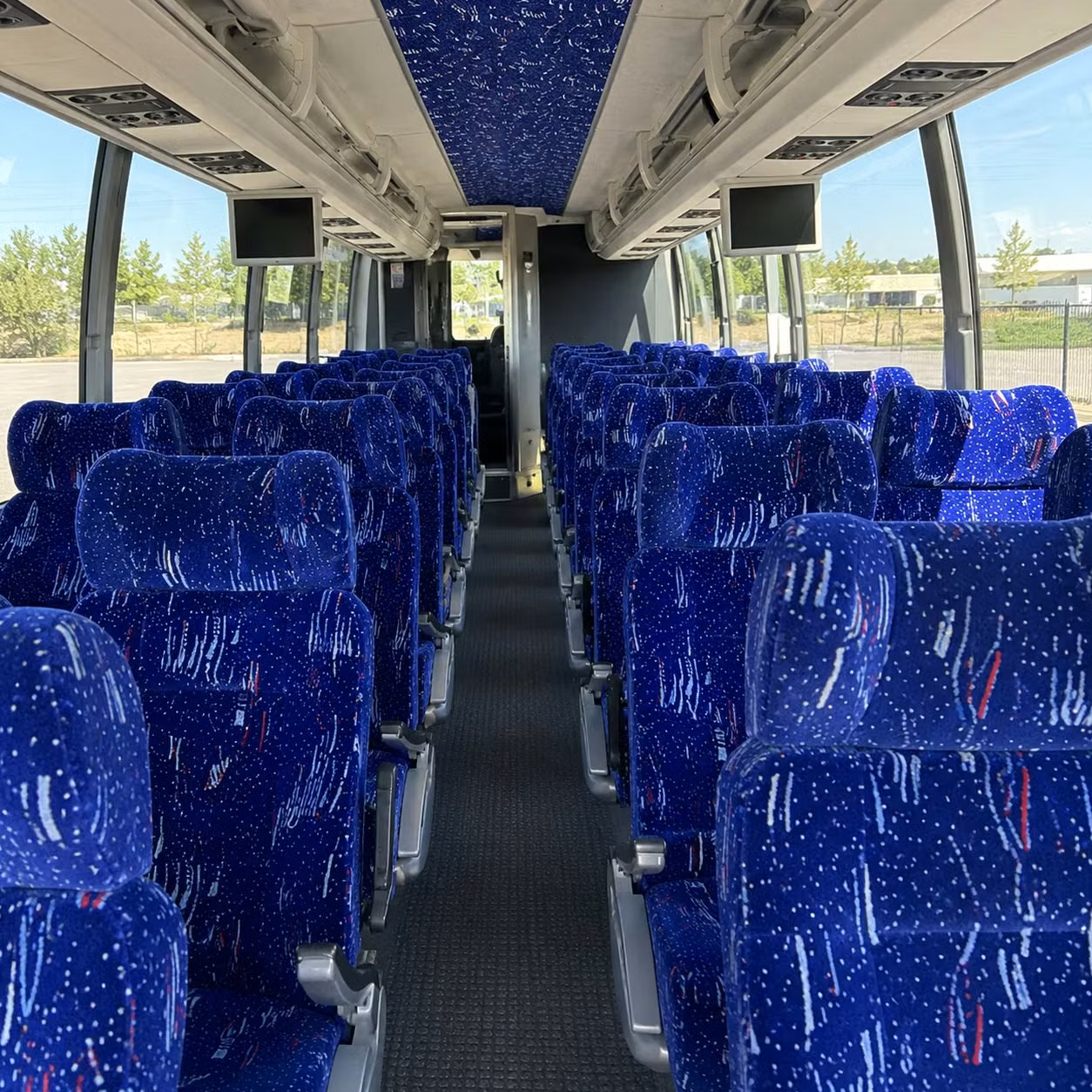 56 passenger charter bus inside